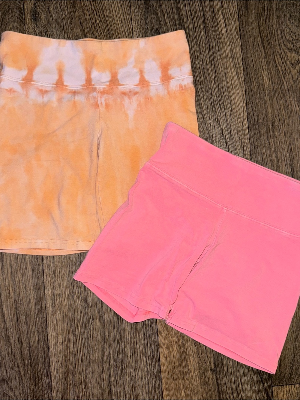 Tie-Dye Peach Orange & Neon Pink Bike Shorts Duo Bundle